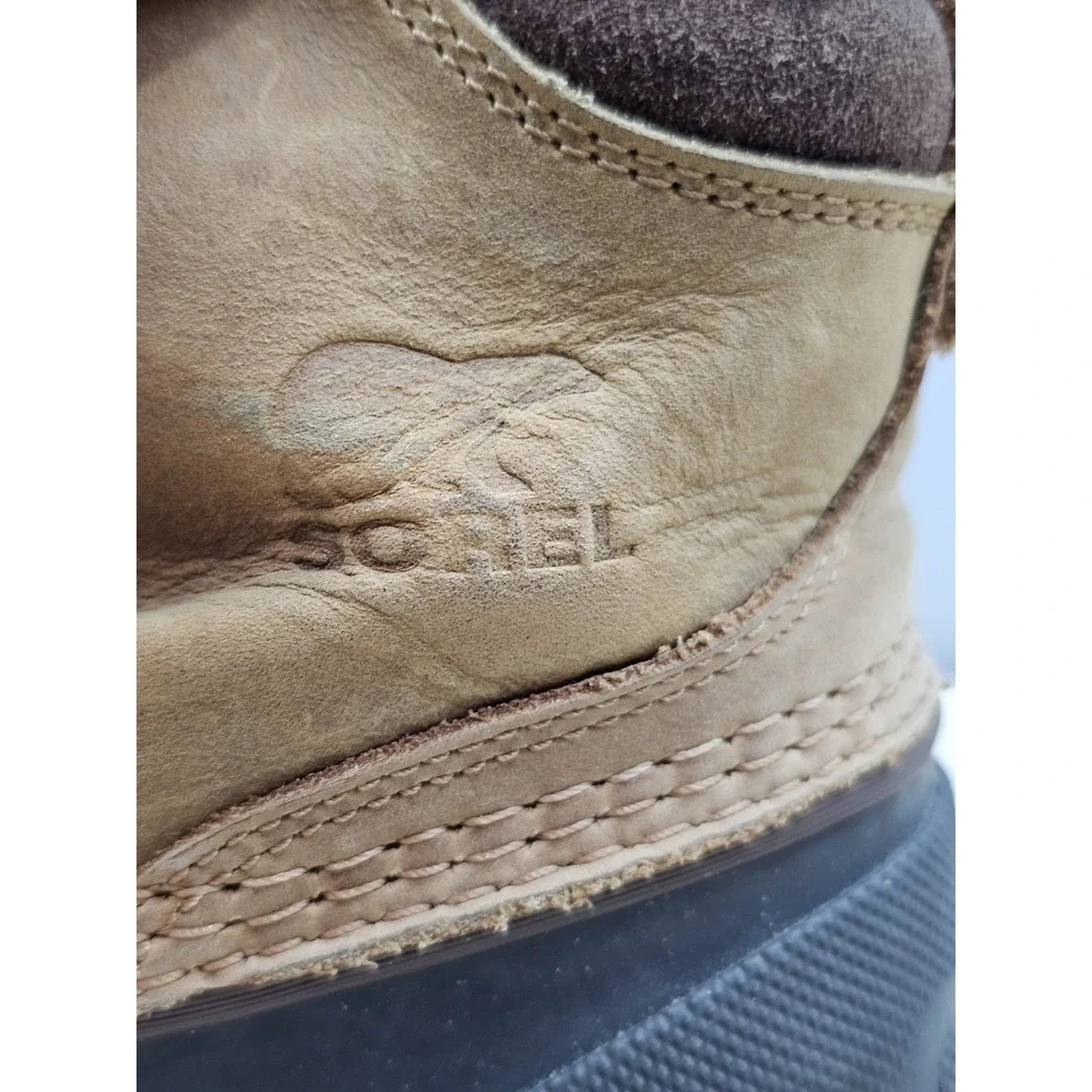 Sorel Cheyanne II Waterproof Duck Boots Mens 11 Elk Brown Leather‎ NM2101-286
